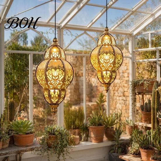 Moroccan Style Solar Lanterns Hanging Lights, Waterproof Outdoor Lanterns, Warm Light Lamps Powered Garden Lighting for Yard Patio Decor Decorative