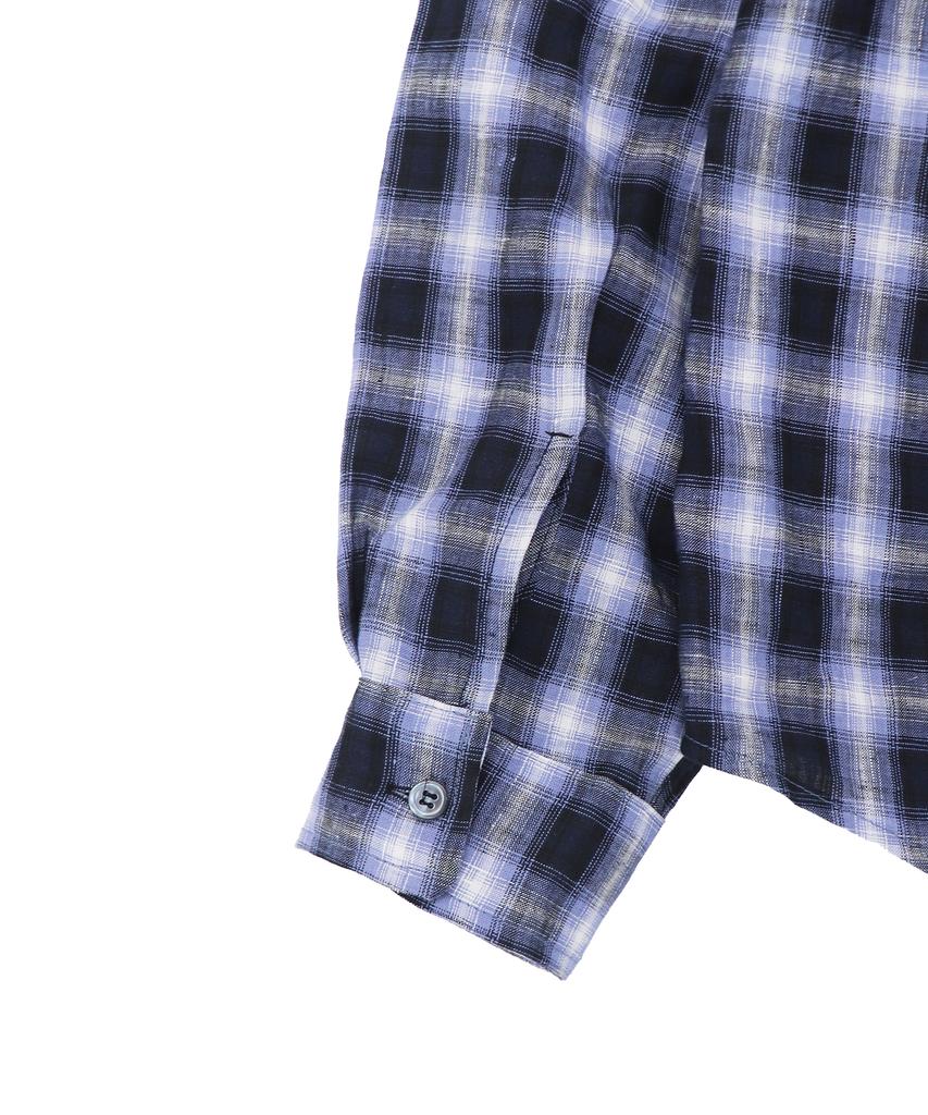 1011 GALLERY G Logo Check Shirts - Blue