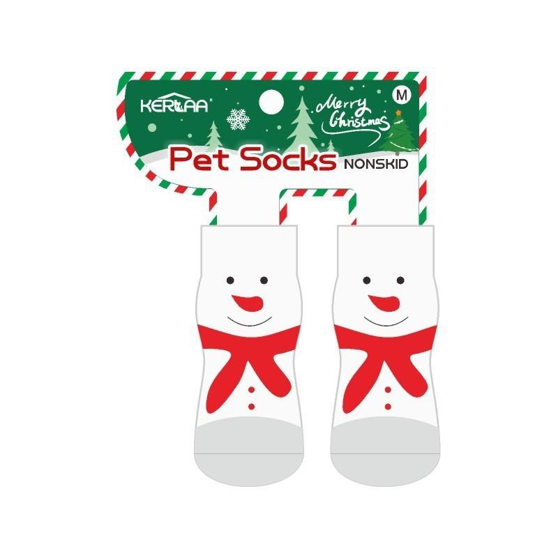 Christmas Dog Socks Elk Snowman Small and Medium Dogs Pet Socks Non-slip Foot Cover Christmas Supplies Pet Products