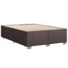 Box Spring Bed with Mattress Dark Brown 160x200 Cm Fabric