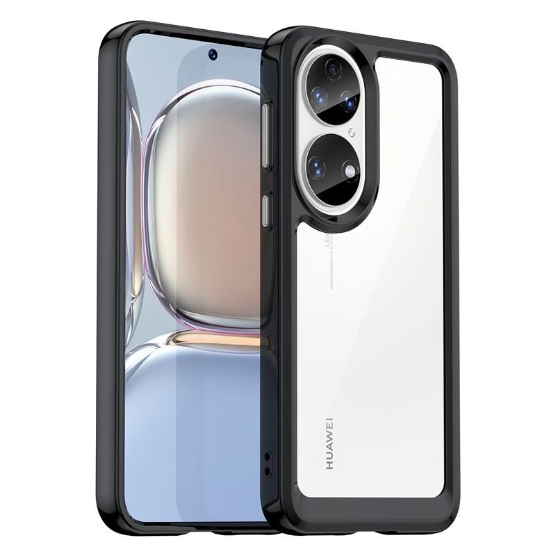 For Huawei P50 Case Huawei P50E 4G Cover Colorful Soft Edge Silicone Transparent Shockproof Bumper For Huawei P50 P50E 4G Case