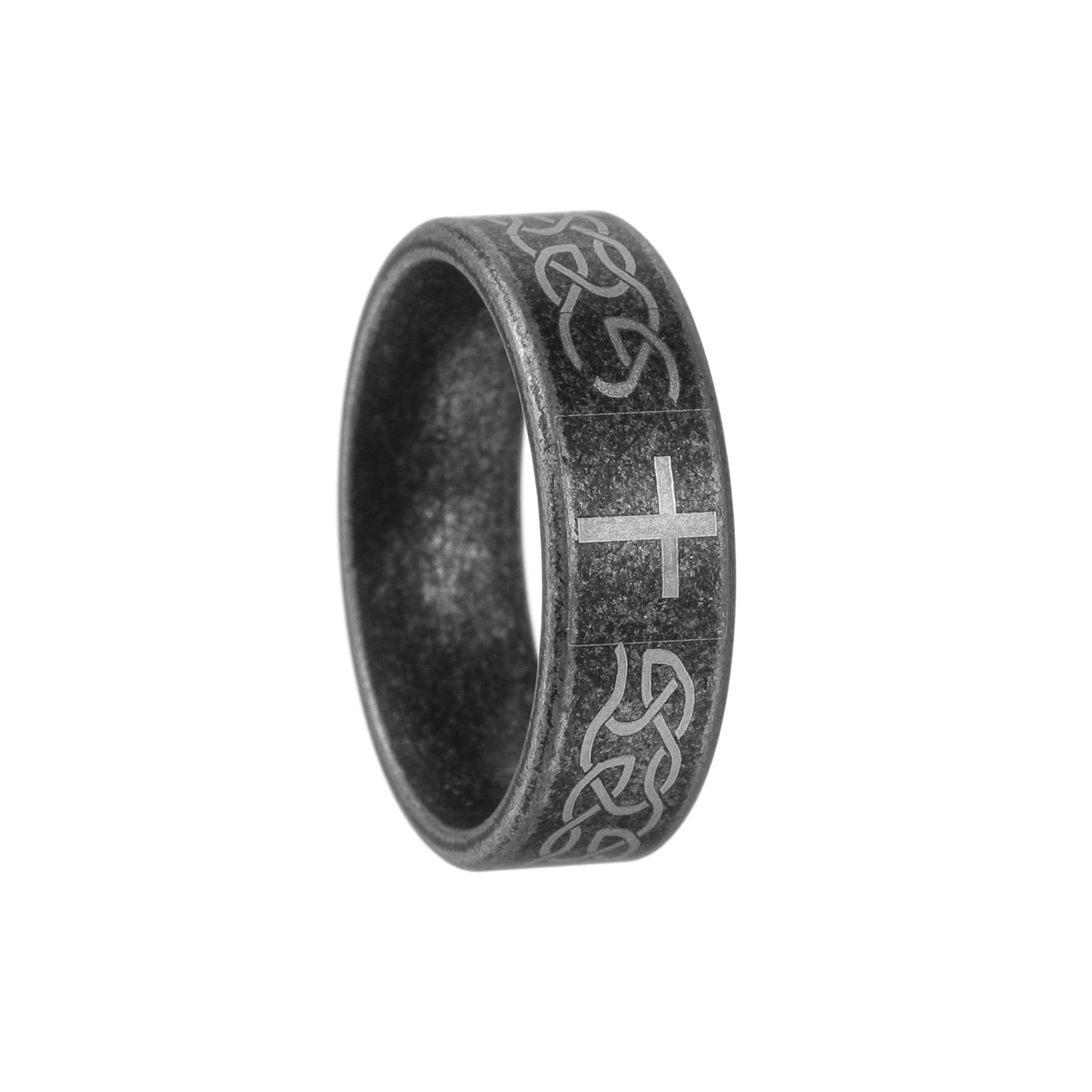 

Retro Cross Couple Rings Stainless Steel Punk Wedding Gift Finger Ring for Men Women 13