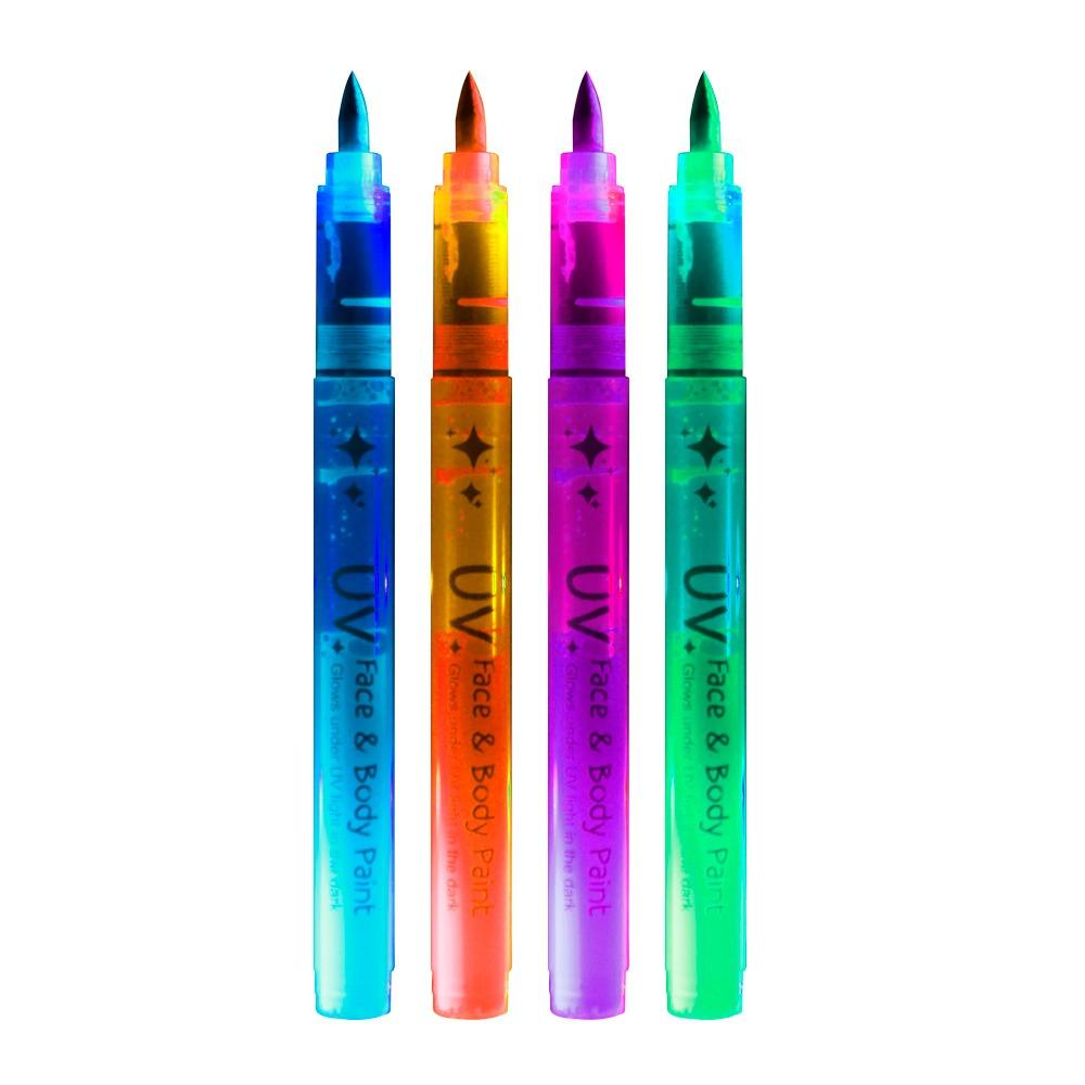 8-Color Set Neon UV Fluorescent Acrylic Paint Markers - Glow In the Dark Luminous Art Supplies for DIY