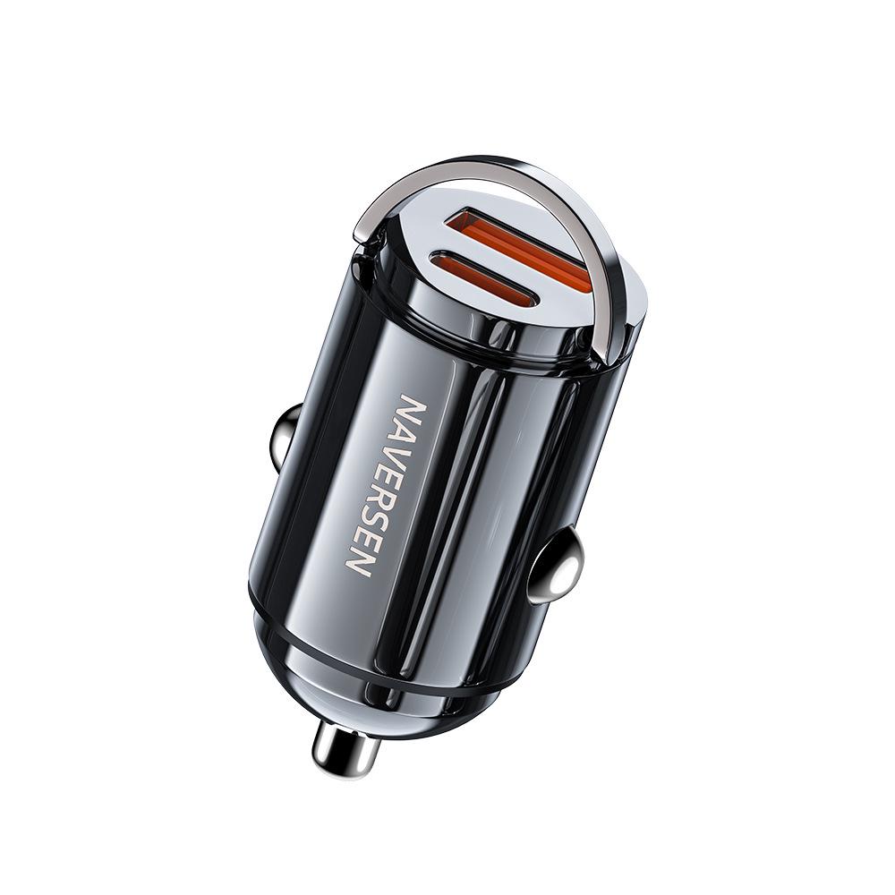30W Dual-Port USB Type-C Car Charger for Apple and Huawei Devices