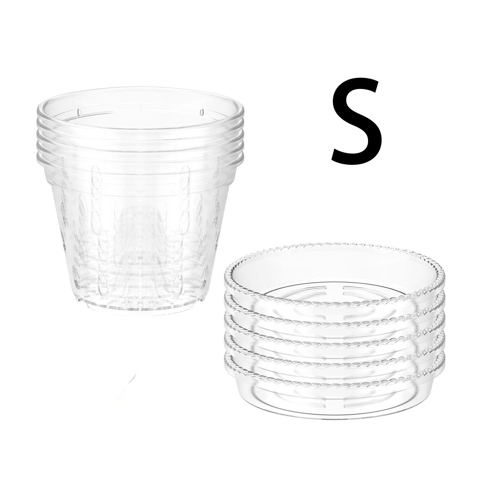 

5 шт. горшков для орхидей для пересадки 4/5/6-дюймовые прозрачные щелевые горшки для орхидей с отверстиями и поддонами пересадка цветочных растений орхидей