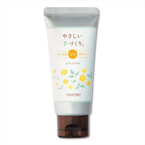 Natural Island Handmade UV Mint Citrus (SPF22 PA++) 45g Hand Cream with Japanese Mint and Citrus Scent, Calendula