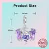 Koper Paarse Draak Vliegende Draak Hanger Bedel Compatibel Met Authentieke Bedel Kralen Bedels Armbanden Vrouwen Doe-Het-Zelf Sieraden Cadeau