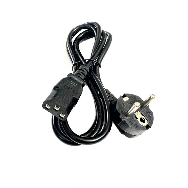European 3-Pin AC Power Cord with Figure-8 Connector for Computers, Printers, and Beauty Devices
