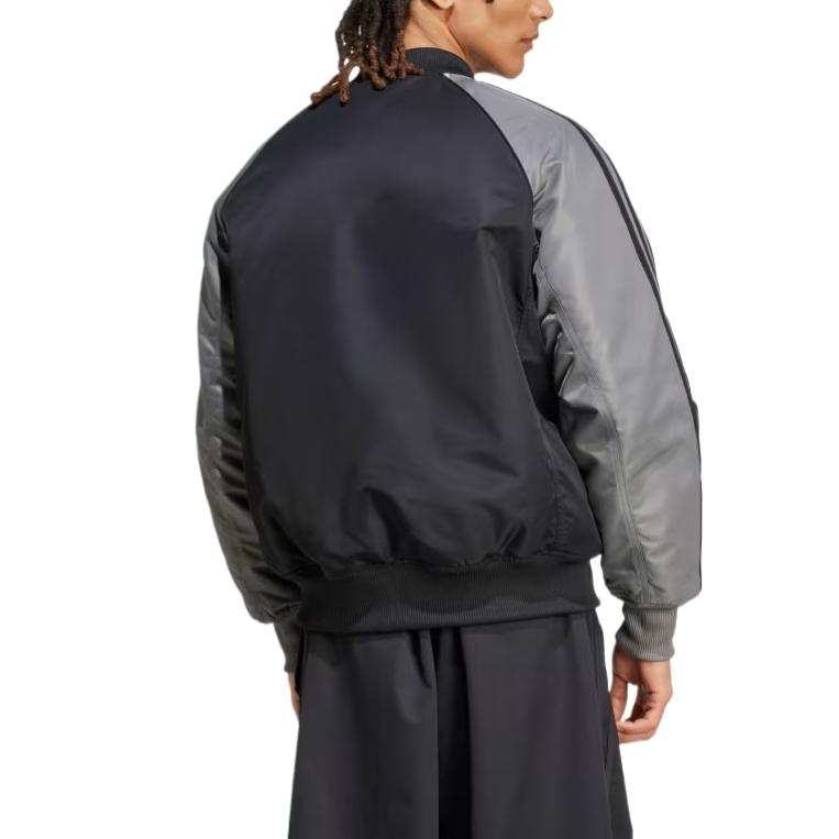 Adidas Premium Collegiate Jacket Retro Sports Stand Collar Comfortable Casual Breathable Long Sleeve Jacket Men Jacket Black IZ0409