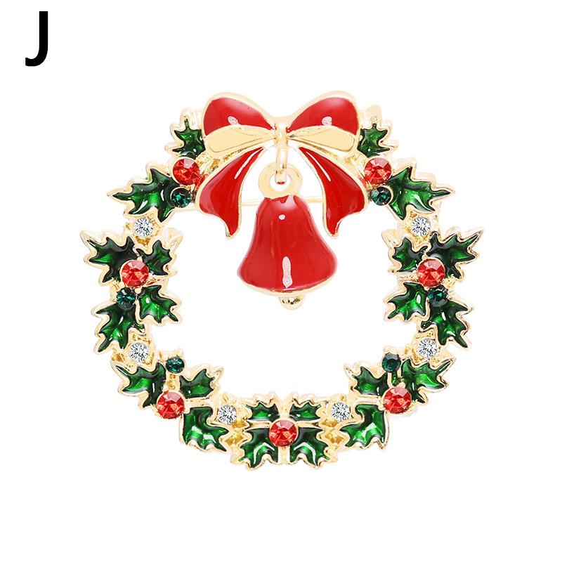 1PC Crystal Deer Brooch Pins Women's Christmas Brooch Jewelry Decoration Santa Claus Party Gifts