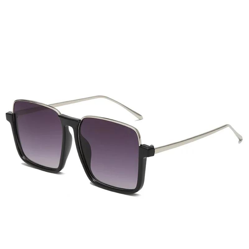 Vintage Large Frame Glasses Fashion Style Same Face Big Face Slimming Women'S Street Photography Sunglasses Uv Protection