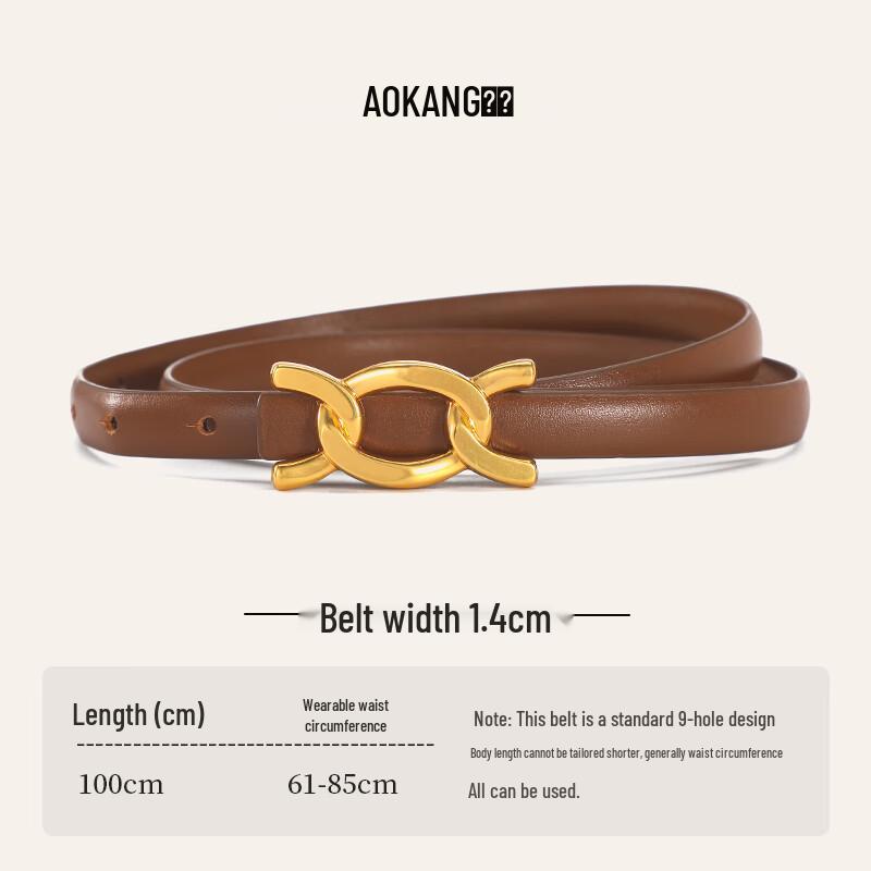 AokangN08 Women s Fashion Leather Belt 100cm