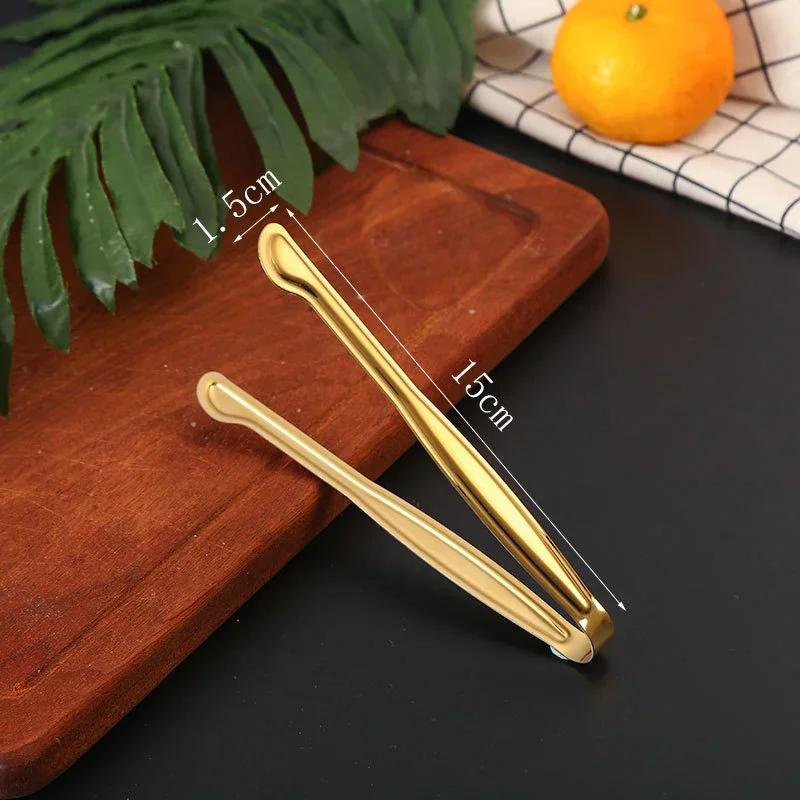 Dropshipping Stainless Steel Non-stick Kitchen BBQ Tongs Smart Grill Meat Food Clip Cooking Clamp Gold/Silver Accessories