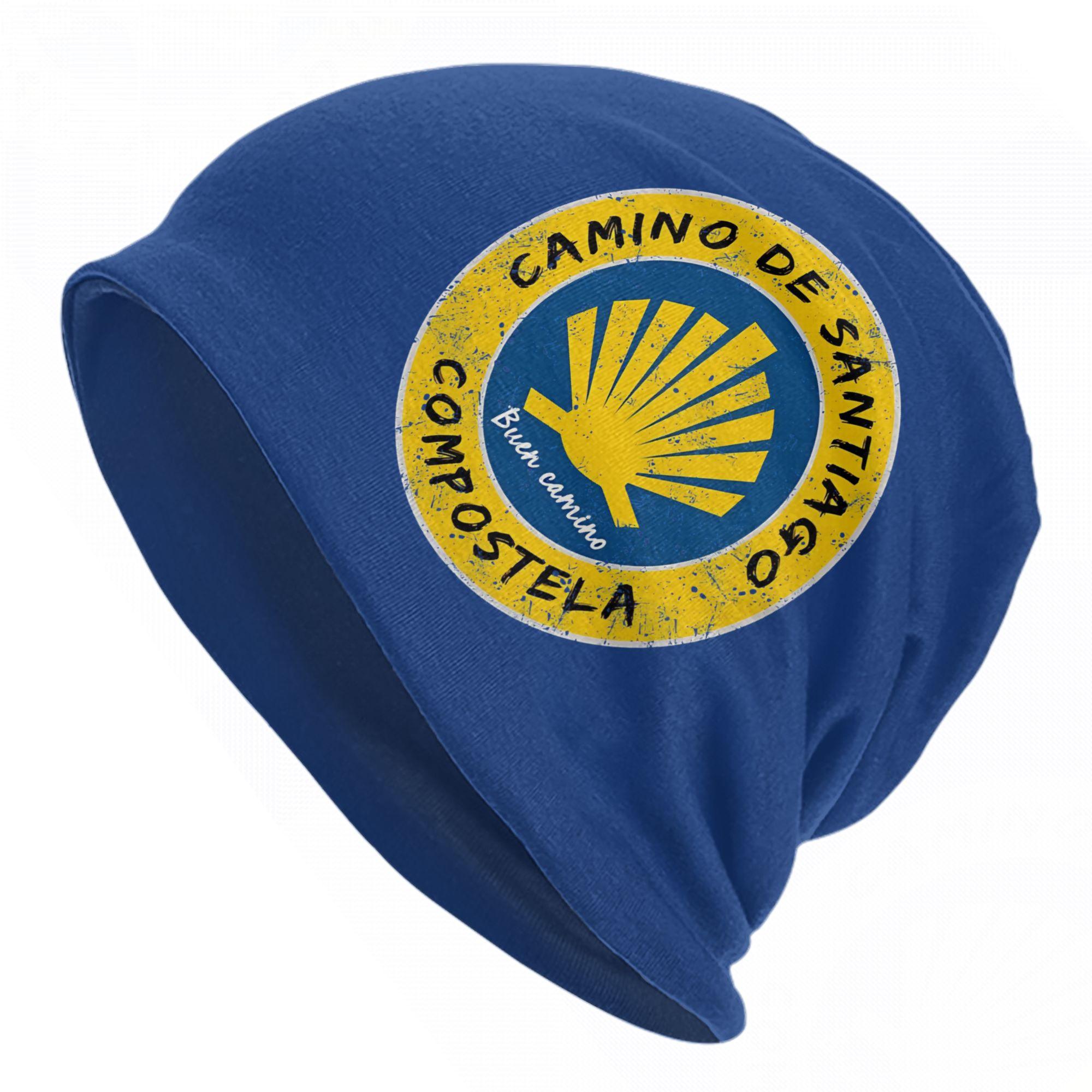 

Camino De SantiagoBonnet Hats Goth Outdoor Frances Plate Skullies Beanies Hat Unisex Warm Multifunction Caps One Size