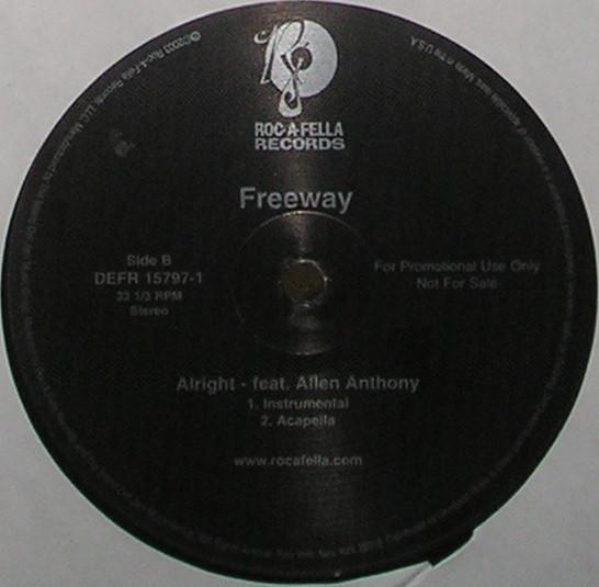 

12inch Record FREEWAY, ALLEN ANTHONY - Alright DEFR157971PROMO Roc-A-Fella Rec 2003 US Rap & Hip-Hop/R&B Used