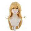 Perruque de Princesse Dorée d'Anime avec Frange, Longue Perruque Synthétique Blonde Ondulée Jaune pour Costume d'Halloween et Fête