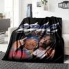 1pc 2PacHip Hop Blanket Soft Lightweight All Season Multi Purpose Throw for Sofa, Bed, Office & Picnics, French Style with Iconic Album Art & Quotes