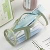 Pencil Case Large Capacity Transparent Mesh Pencil Bag Multifunctional Student Stationery Storage Organizer Cosmetic Bag for School Office Travel