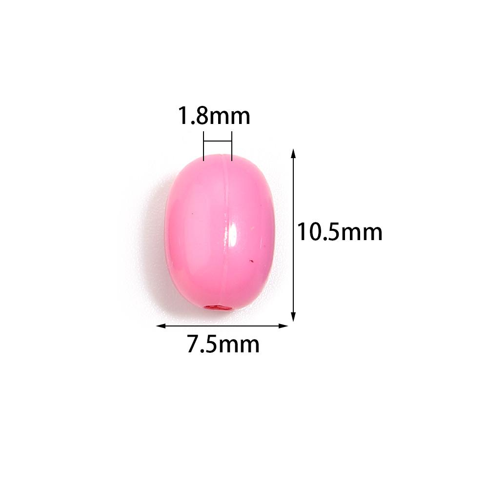 100pcs Candy Color Oval Acrylic Beads Mixed Color Loose Spacer Beads For Jewelry Making DIY Crafts Necklace Bracelet Accessories