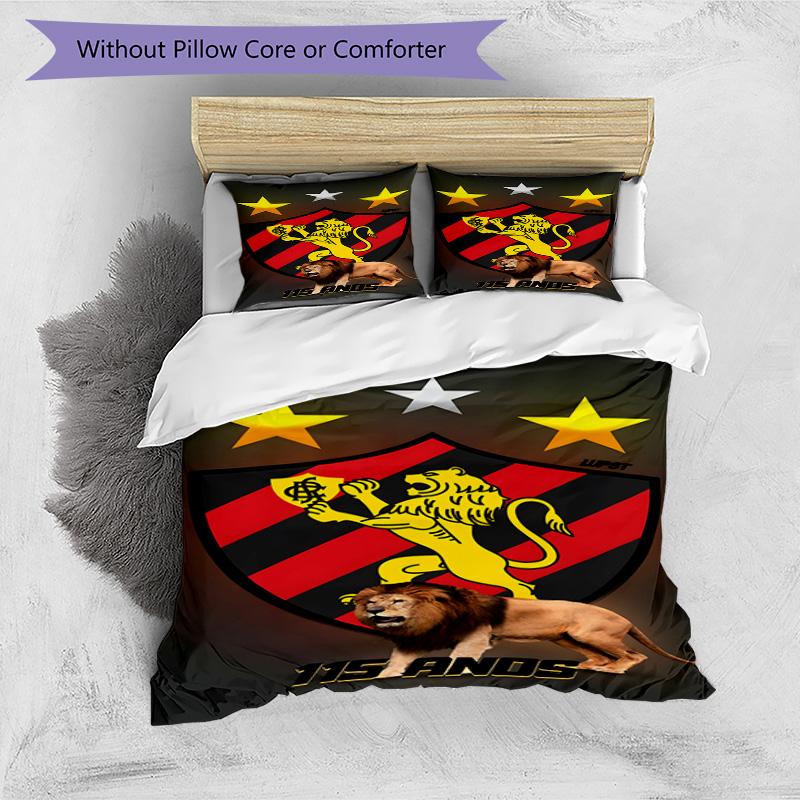 Sport Club Football Crest Printed Pattern Duvet Cover Set – includes 1 duvet cover and 2 matching pillowcases Bedroom decor Christmas gifts