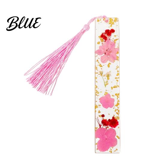 High Quality Bookmarks Dried Flower Resin with Tassels Double-Sided Magnetic Page Markers