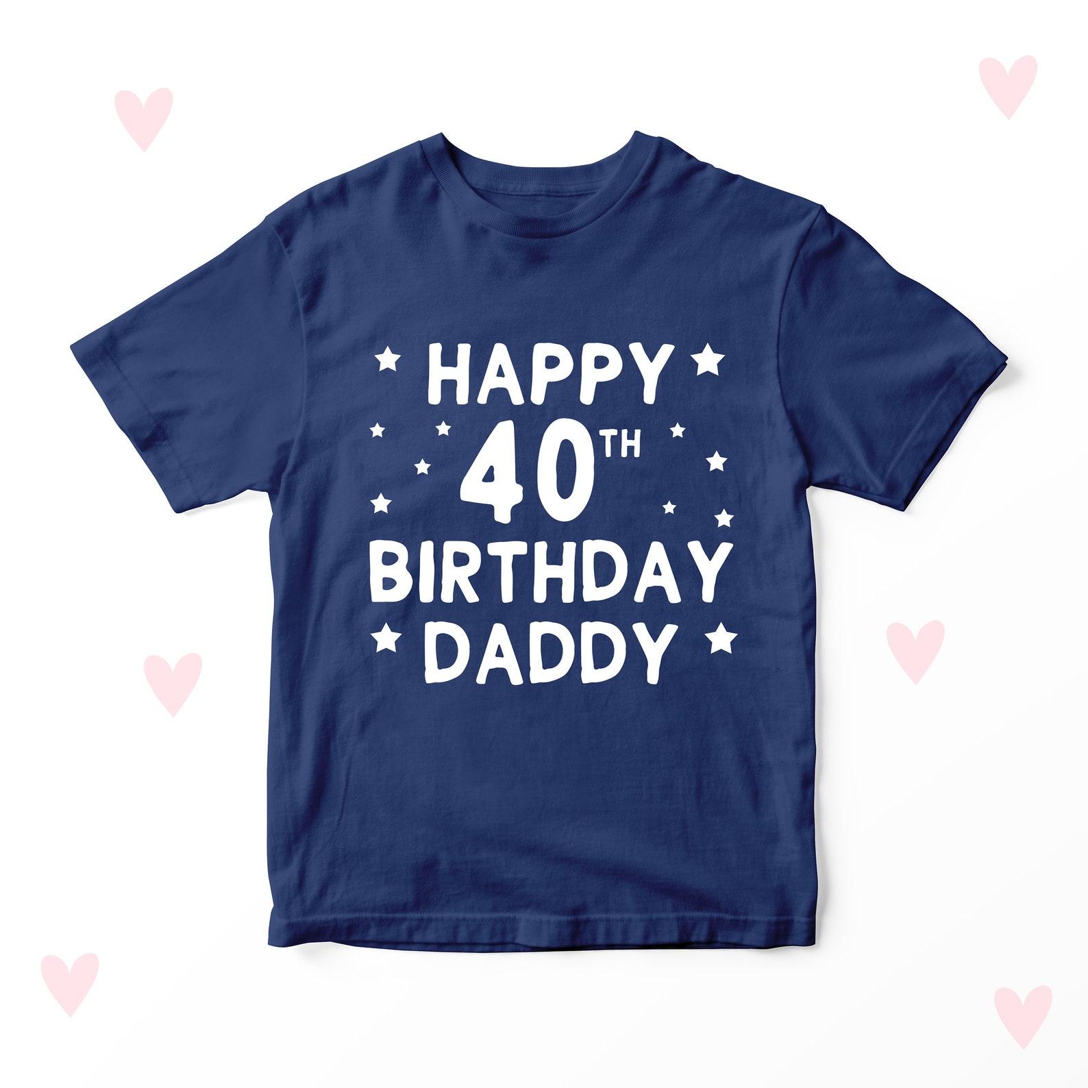 Daddy 40th Kids T-shirt Birthday Gifts Keepsake Personalised Boys Girls 100