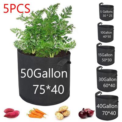 Plant Grow Bags 5/10/50Gallon Fabric Plant Seedling Bag Large Nonwoven Plant Grow Bag Vegetable Potato Pots Container Pouch