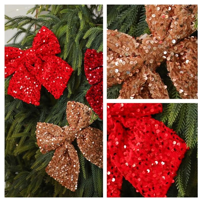 Christmas Tree Bowknot Decoration Christmas Bowknot Decoration Polyester Bowknot Charm for Festival Environment