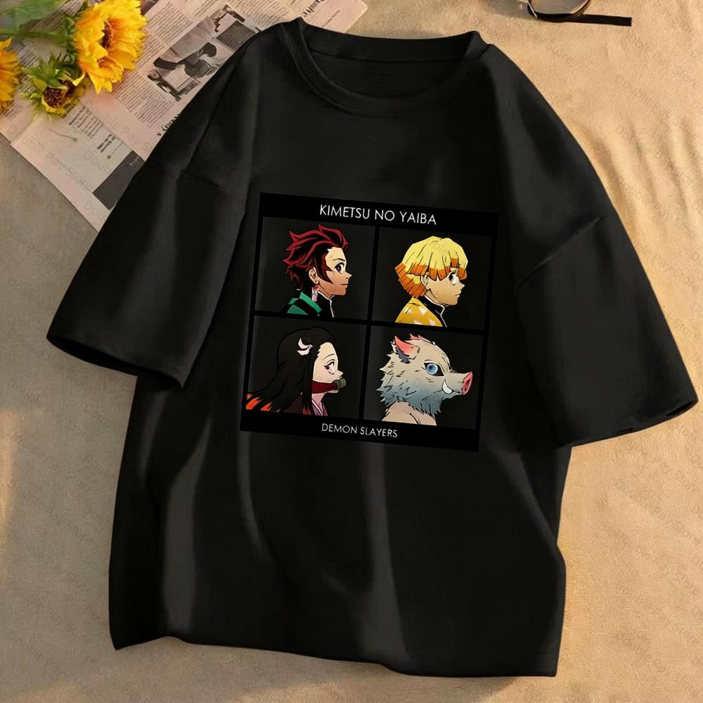 

Demon Slayer Character Tshirt Summer Anime Print Loose Casual ParentChild Style ShortSleeve Tops Unisexs Shirts Women tshirts S