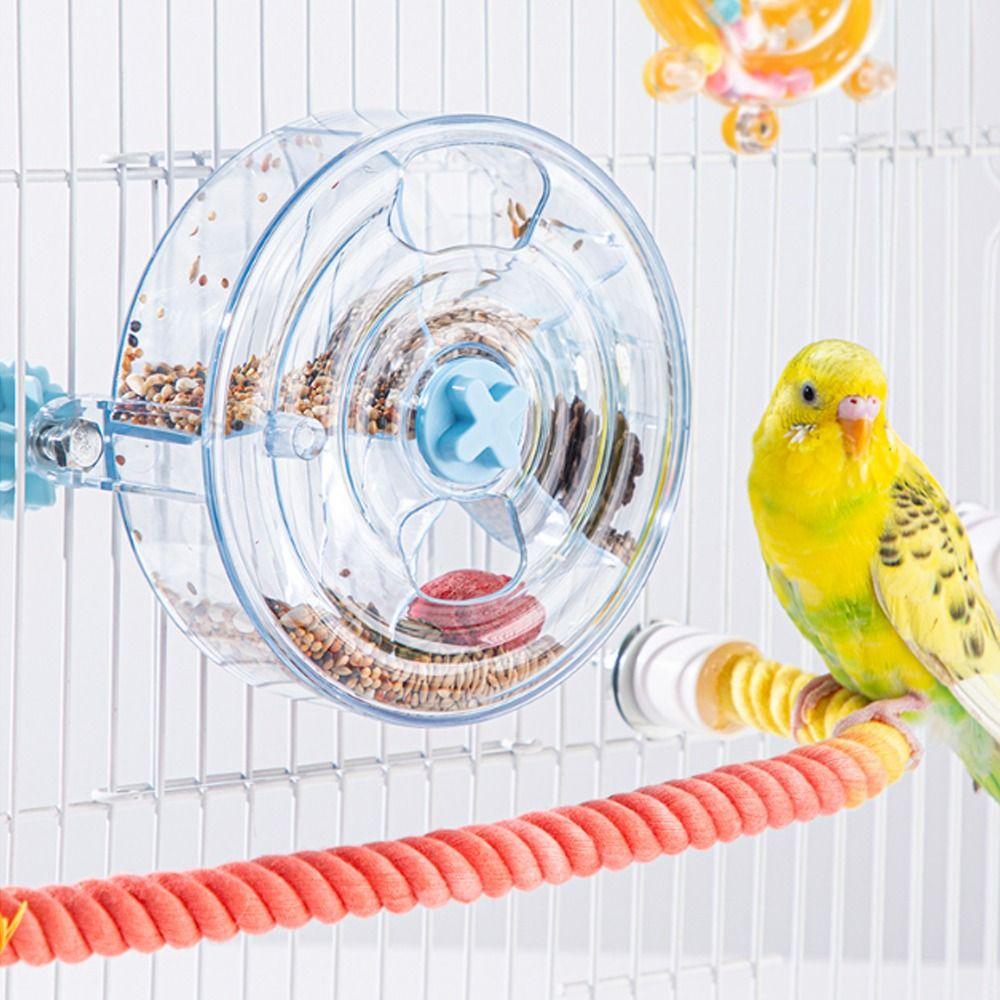 Large Capacity Rotate Pet Parrot Toys Interactive Birds Food Box For Small Animals