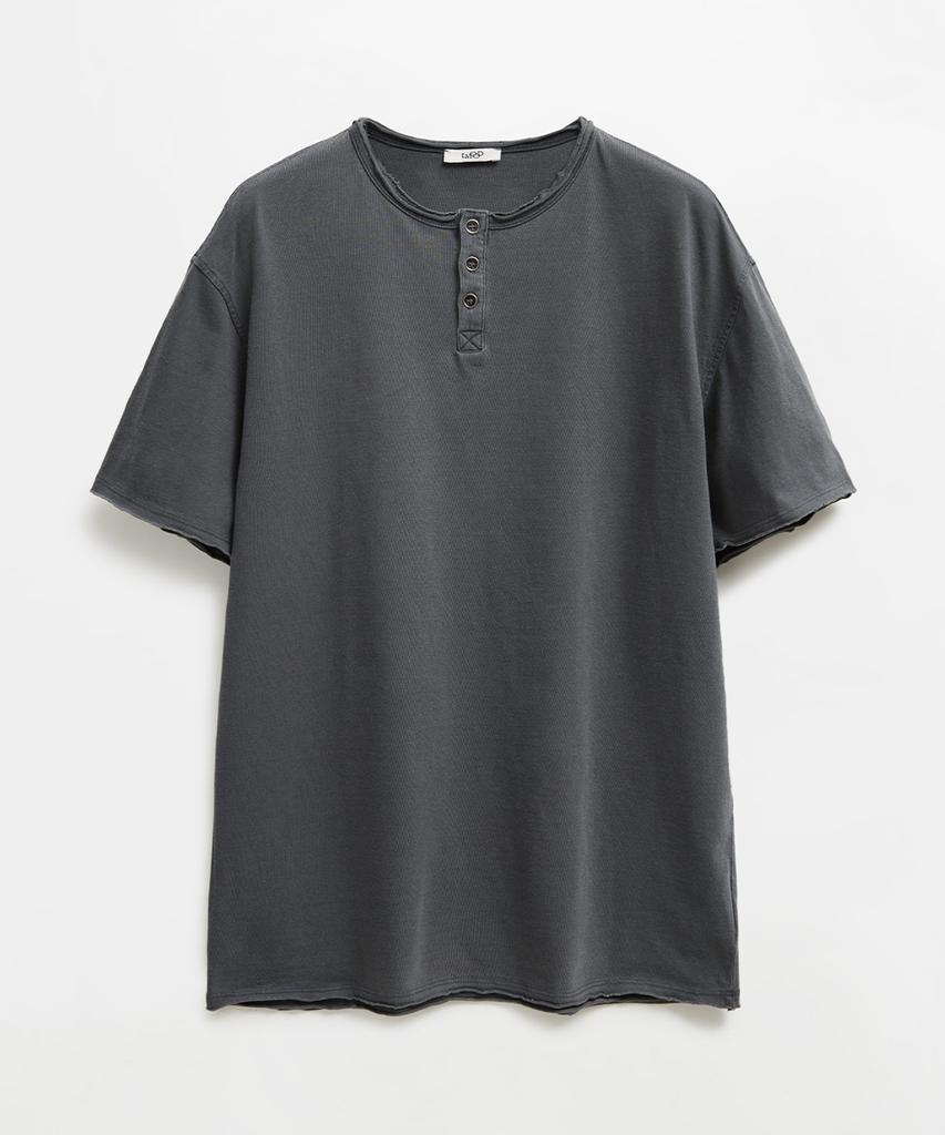 LMOOD Elliott Garment Henley Neck T-Shirt (2 Colors)