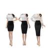 Professional Women's High-Waist Black Midi Pencil Skirt - Slim, A-Line Summer Workwear Skirt