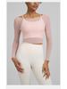 Joomon Mesh Yoga Set: Two-Piece Long Sleeve Quick-Dry Camisole with Integrated Cup Sports Bra