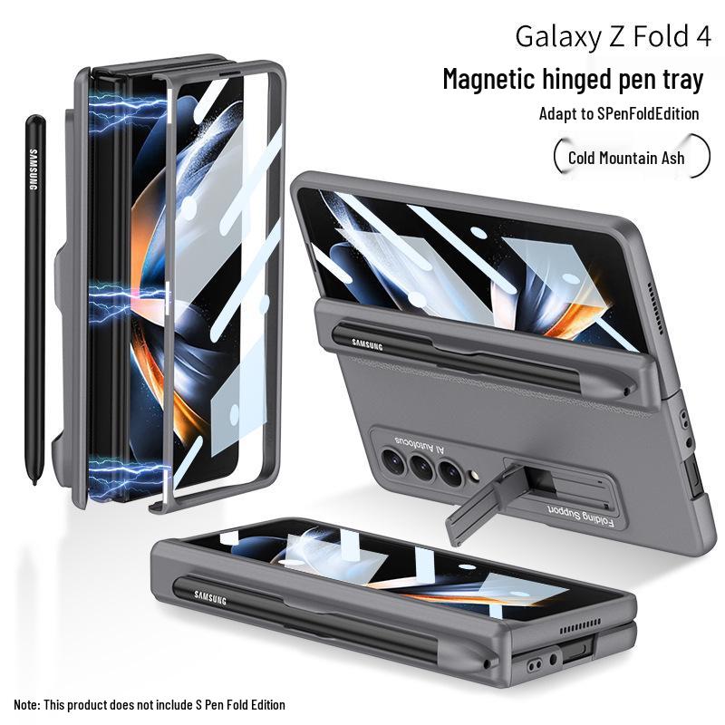 Samsung Z Fold4 Magnetic Pen Slot Case with Full Hinge Coverage and Film Protection