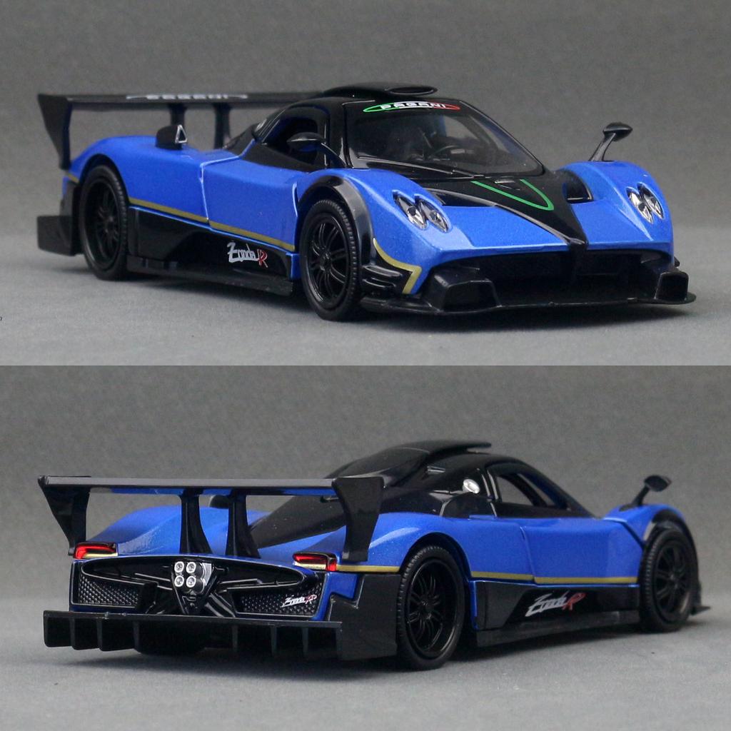 1/32 Pagani Zonda R Spielzeugauto Modell RMZ CiTY Druckguss Metall Miniatur Supersport Sound & Licht Kollektion Pull Back Geschenk Für Jungen