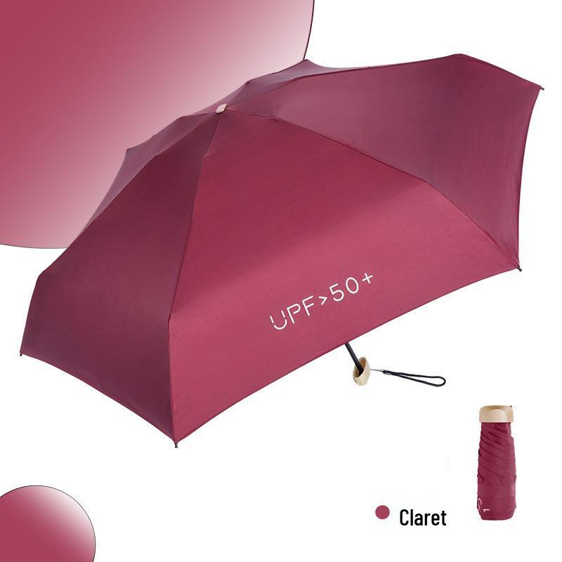 Compact Capsule Umbrella with UV Protection and Black Glue Sunshade