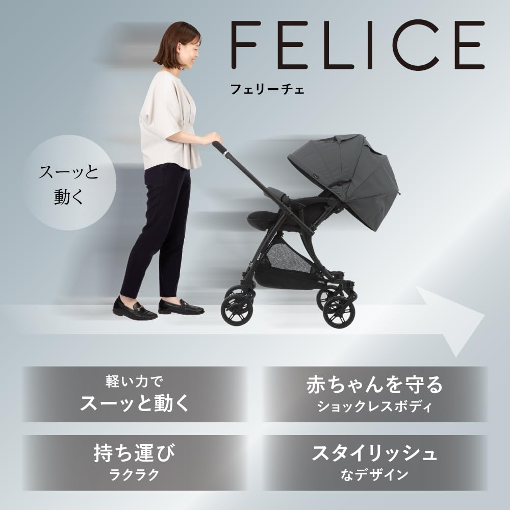 Pigeon Felice A-Type Double-Facing Stroller In Ivy Gray - A Stroller Packed with Everything You Want - Online Exclusive