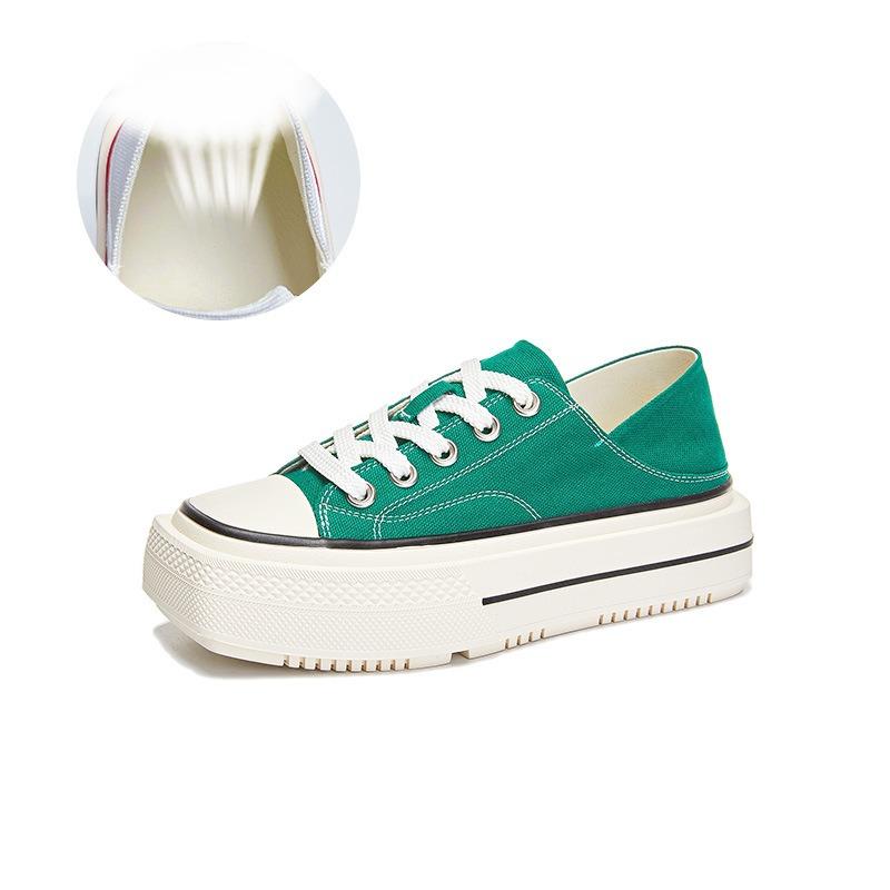 Chaussures Blanches Petites à Bout Carré Été Semelle Épaisse Chaussures de Planche Décontractées Respirantes Plates pour Femmes