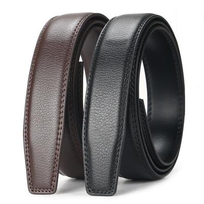 3.1cm Two-Layer Cowhide Leather Belt with Automatic Buckle and Logo