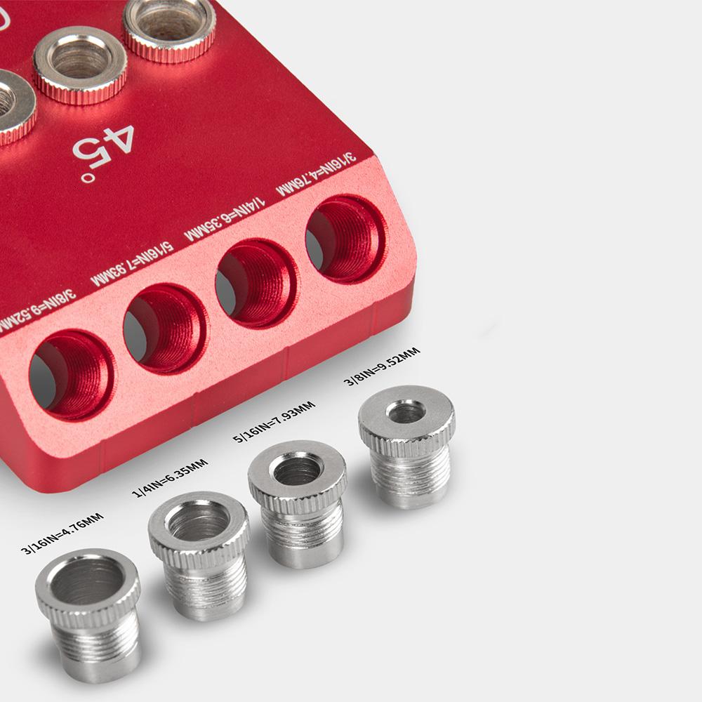 30/45/90 Degree Angle Drill Hole Guide Jig for Angled & Straight Hole, Portable Deck Cable Railing Lag Screw Drilling Template