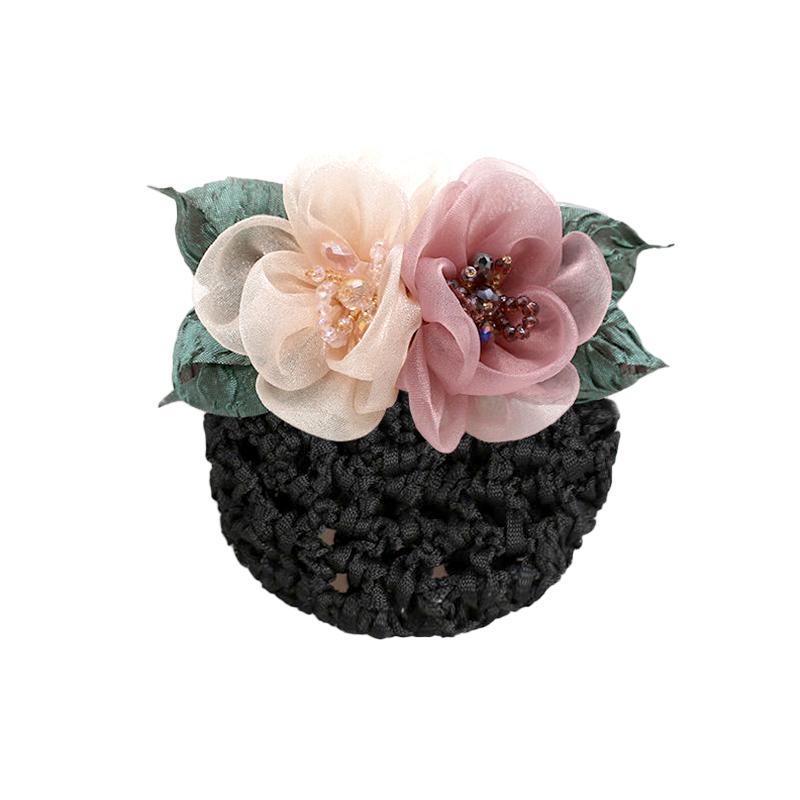 1Pc Flower Hair Clip Women Hair Accessory Durable Silk Gauze Fashion Hair Net Mesh Hairband