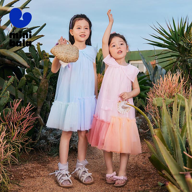 

Mini Balabala Girls Sweet Bow Mesh Princess Dress 140