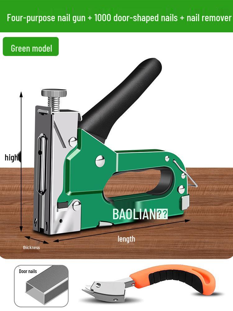 Manual Pneumatic Nail Gun: Brad Nailer, Steel Nailer, U-Shaped & Straight Nails for Wire Trough and Woodworking.