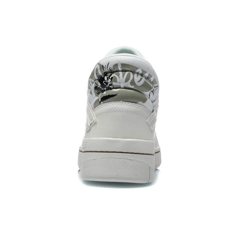 Li Ning Superwave Textil- und Kunstleder-Skateboardschuhe, mittelhoch, rutschfest und abriebfest, Herren, Weiß, AGCQ061-1