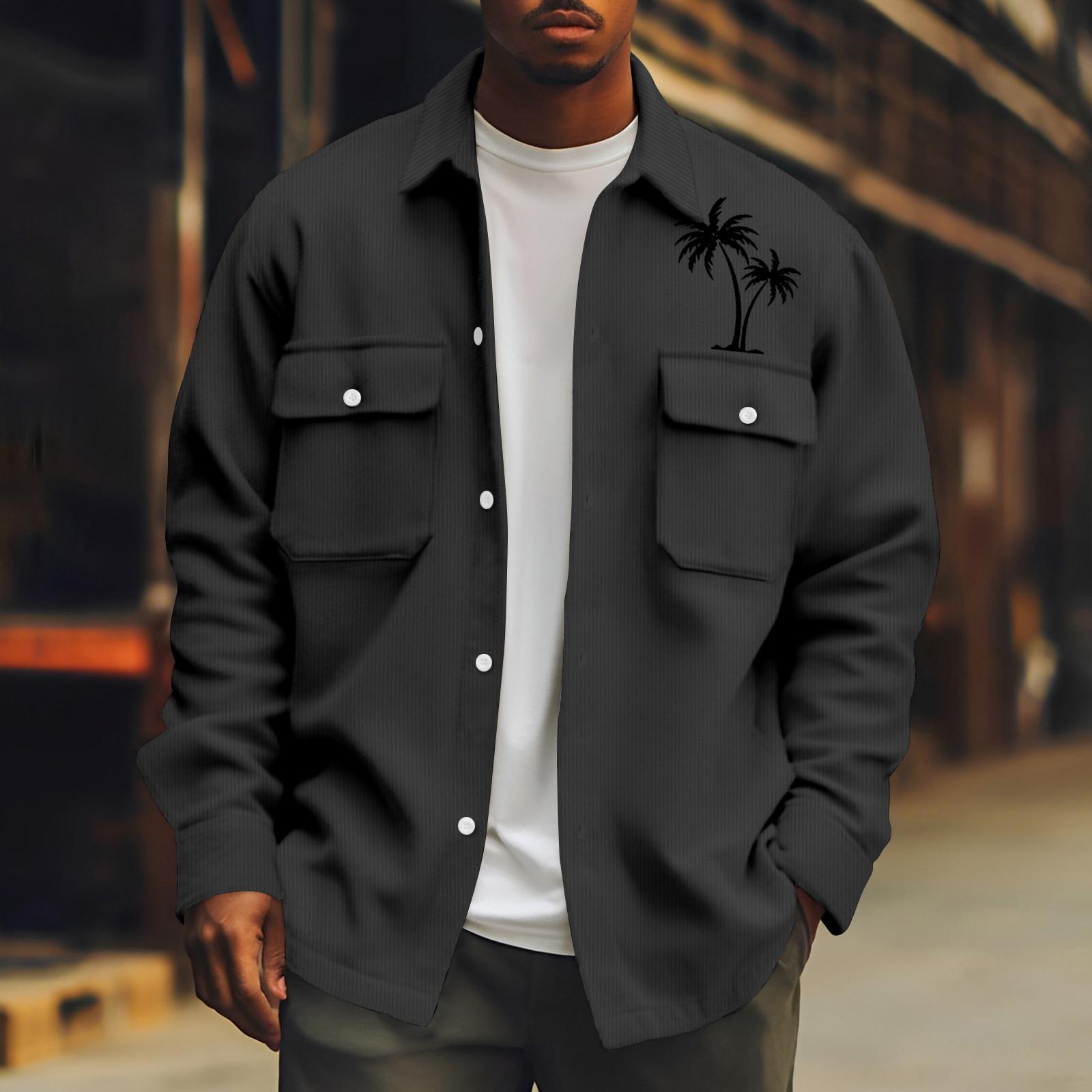 

Мужское зимнее повседневное толстое пальто с длинными рукавами и пуговицами с принтом XXXXL