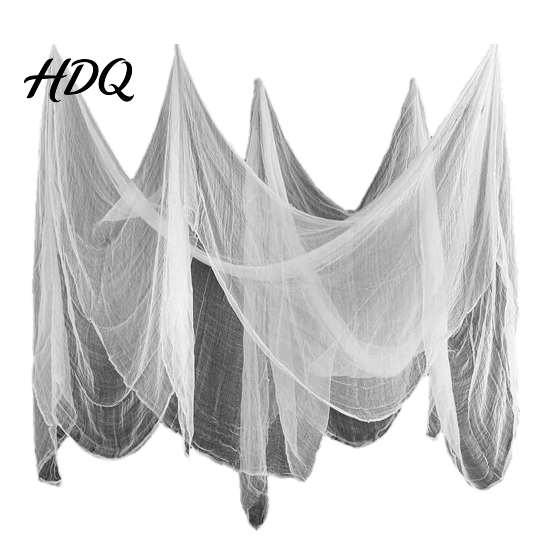 Scary Gauze Fabric Halloween Coarse Mesh Fabric Polyester Cotton Decor for Haunted Secret Room Props House Spooky DIY Scene Decoration Creepy Party