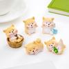 Mini Resin Dog Figurine Cartoon Puppy Statue Tiny Dog Cake Topper Decoration for Fairy Garden DIY Crafts Birthday Party Home Decor