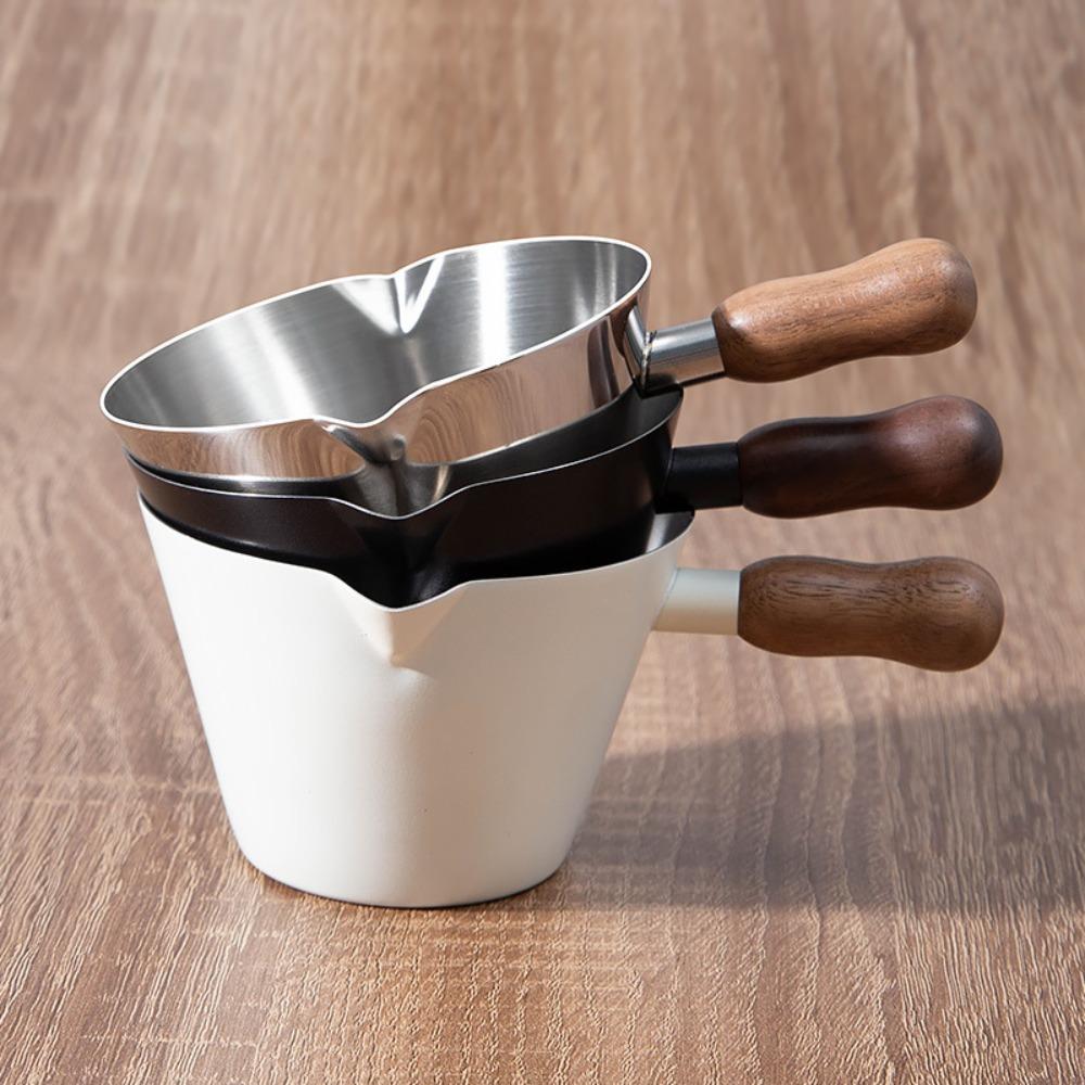 With Scale Espresso Measuring Cup Walnut Handle Coffee Pouring Cup Dosing Cup  Restaurant