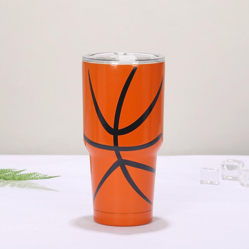 30oz Becher Edelstahl Doppelwandig Vakuumisoliert Becher Tasse Reisebecher mit Deckel Reinigungsbürste für Kalte und Heiße Getränke