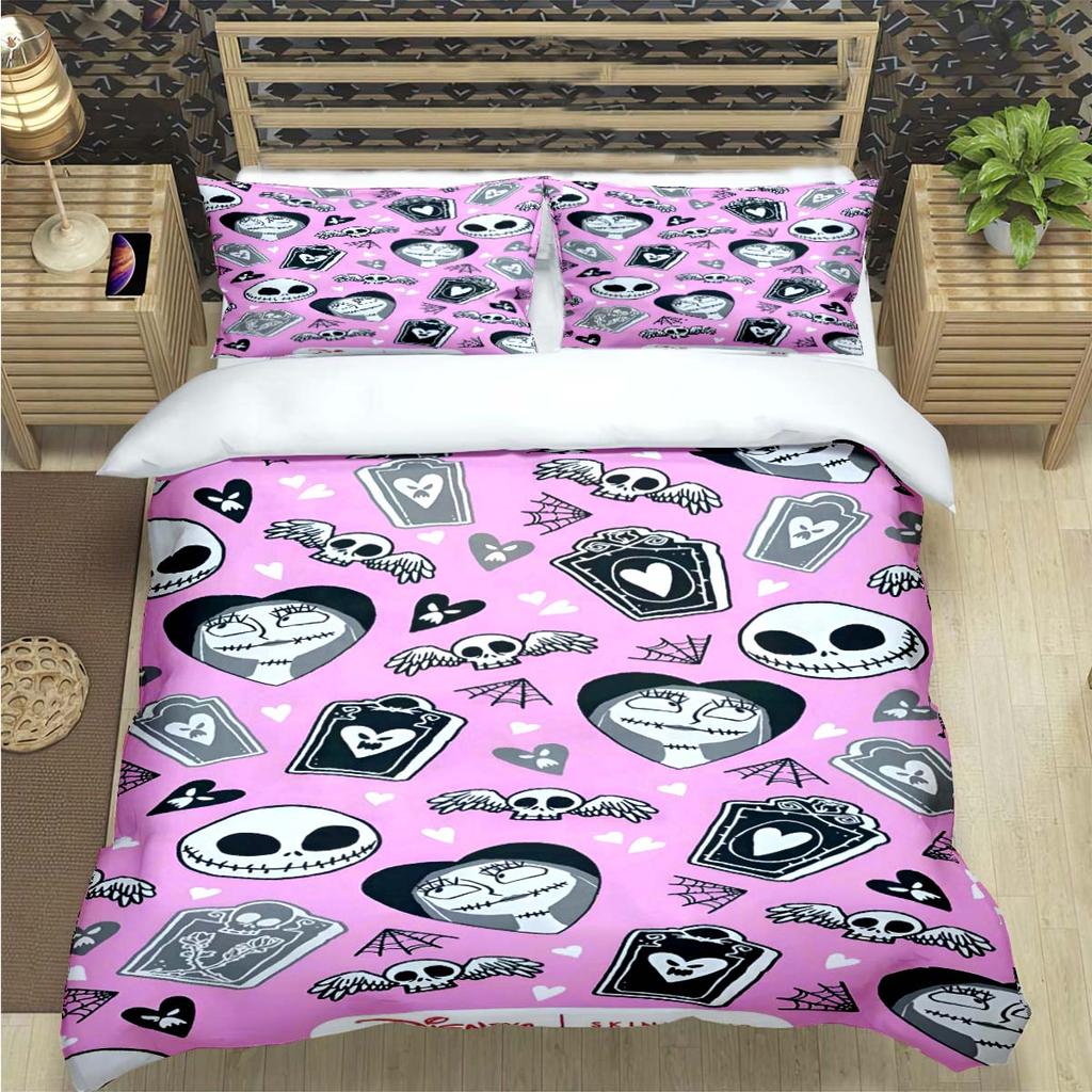 Horror Film The Nightmare Before Christmas Print Bedding Sets Bed Supplies Set Duvet Cover Bed Comforter Set Bedding Set Gift
